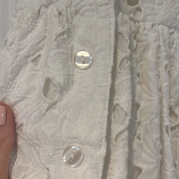 Broderie anglaise eyelet white button dress - Picture 3 of 7